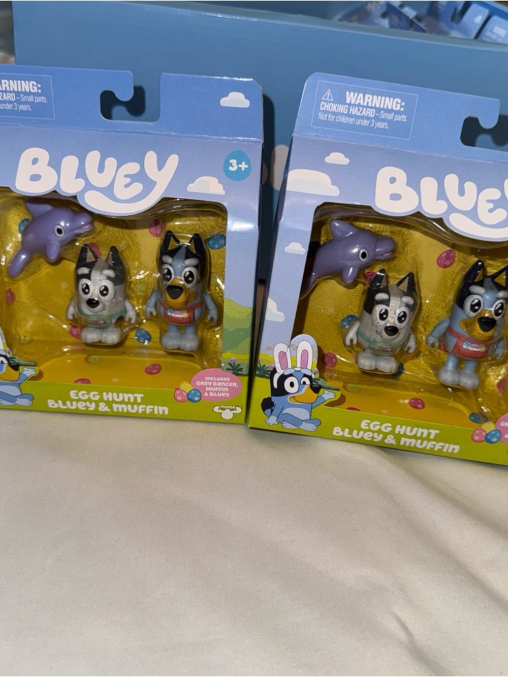 Bluey Egg Hunt Bluey & Muffin Plush Toy Set - Blue, Gray, White